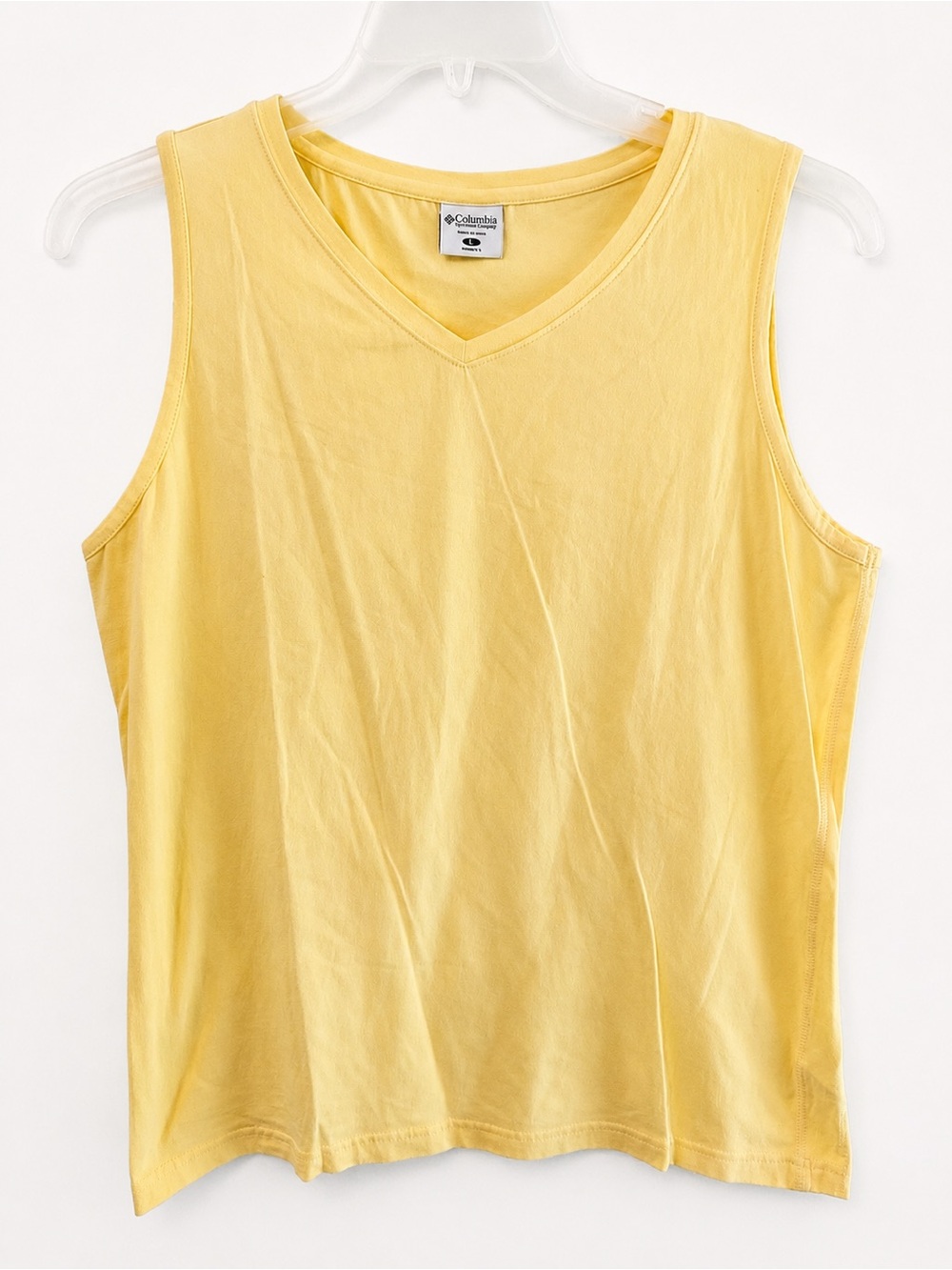 Columbia Yellow V-Neck Tank Top Size Large